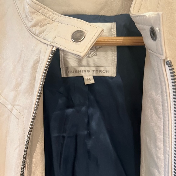 Leather Jacket, Burning Torch, butter soft, medium, bone color - Picture 2 of 4
